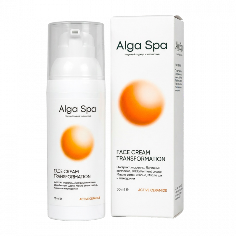 Крем для лица «Преображение» на основе живой суспензии хлорелла Alga Spa